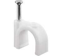 Goobay Serre-câbles 17083 - 100 pièces, pour câbles jusqu'à 12 mm, avec clou, blanc