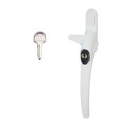 FixRello Fixrello Cockspur Poignée de fenêtre verrouillable pour fenêtres en UPVC - avec clé et capuchon (droitier - 21 mm, blanc)