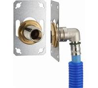FIXSYSTEM simple : kit complet de fixation d'un robinet mural simple M1/2' (15x21) Coude d'alimentation à sertir profil TH sur tube PER NOYON & THIEBAULT - Ø 122 mm, sortie femelle 1/2' (15x21) - 3327