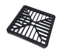 fiXte® Gulley Grille d'évacuation carrée en PVC très résistant Noir 150 x 150 mm