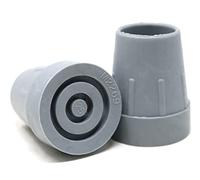 fiXte Lot de 2 embouts de béquille en caoutchouc robuste avec rondelle métallique installée pour s'adapter aux poteaux de 25 mm (2,5 cm) Gris