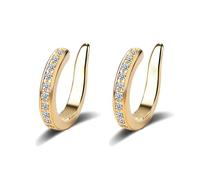 Fixura Ear Clips - Gold Plated Non-Pierced Ear Cuffs, Adjustable Comfort Fit, Minimalist Cartilage Earrings for Women, Daily Wear (Glod*1pairs)