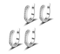Fixura Ear Clips - Gold Plated Non-Pierced Ear Cuffs, Adjustable Comfort Fit, Minimalist Cartilage Earrings for Women, Daily Wear (Silver*2pairs)