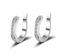 Fixura Ear Clips - Gold Plated Non-Pierced Ear Cuffs, Adjustable Comfort Fit, Minimalist Cartilage Earrings for Women, Daily Wear (Silver*1pairs)