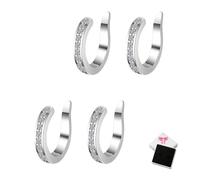 Fixura Ear Clips, Zafiller Ear Clip, Non Pierced Clip On Lightweight Fake Earrings, Ear Cuff No Piercing, Pierceless Ear Cuff Earrings for Work, Play, Or Everyday (Argent (deux paires))