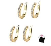 Fixura Ear Clips, Zafiller Ear Clip, Non Pierced Clip On Lightweight Fake Earrings, Ear Cuff No Piercing, Pierceless Ear Cuff Earrings for Work, Play, Or Everyday (Or (deux paires))