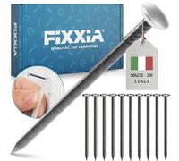 FIXXIA Clous à tableau avec ou sans guide d’insertion, lot de 30, ø2mm, noir avec tête décorative or, argent ou doré ø6mm, 20, 25, 30, 40, 50mm, clous en béton, clou mural (argent avec support, 40mm)