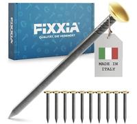 FIXXIA Lot de 30 clous pour tableau, avec ou sans aide à l'impact - Diamètre : 2 mm - Noir - Avec tête décorative dorée ou argentée de 6 mm de diamètre - 20, 25, 30, 40, 50 mm - Pour béton, mur - Doré