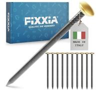 FIXXIA Lot de 30 clous pour tableau, avec ou sans aide à l'impact - Diamètre : 2 mm - Noir - Avec tête décorative dorée ou argentée de 6 mm de diamètre - 20, 25, 30, 40, 50 mm - Pour béton, mur - Doré