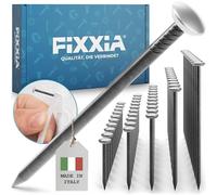 FIXXIA Lot de 50 clous pour tableau avec aide à l'impact - Diamètre : 2 mm - Noir - Avec tête décorative argentée de 6 mm de diamètre - 20, 25, 30, 40, 50 mm - Clous en acier pour photos, clous en