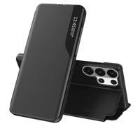 Fiyer Coque pour Samsung Galaxy S26 Ultra 5G Cuir Clear View Fine Flip Étui à Rabat Housse Galaxy S26 Ultra Coque 360 Antichoc Anti-Rayure Béquille Support Coqu pour Samsung S26 Ultra Case (Noir)