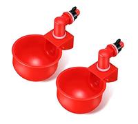 FIYSON 2/4/8/10pc Automatiques Supplies Abreuvoir Poules Tasses à Bol Bol en Plastique, Volailles Distributeurs D'eau Automatique de L'eau Potable Tasses pour Poussins Cailles Canards Bird (2PC)