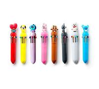 FIYSON 8 Pièces Stylos à Bille Multicolore 10 en 1 Stylos à Bille Rétractables, Stylo Bille 10 Couleurs pour le Bureau, École, Maison, Pratique pour les Enfants et Adultes, Bien comme Cadeau