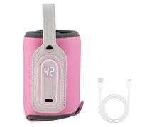 FIYSON Chauffe biberon, température réglable Chauffe-biberon portable Port de charge USB Chauffe-biberon Sac chauffant Chauffe-biberon Voyage pour les soins de bébé à la maison en plein air (rose)