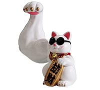 FIYSON Décoration Vigoureusement Musclée Chat Chanceux,Maneki Neko,Rangement Ornements Mignons Statue De Chat De Fortune,Maneki Neko Japonais Doré,Bonne Chance Wealth Welcome Cat (Style 2)