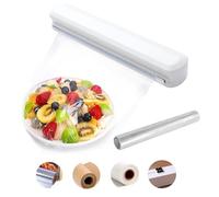 FIYSON Découpeur film Étirable, Distributeur d'Emballage Alimentaire, Boîte De Rangement Et De Découpe Réglable, Pour Film Étirable, Feuille d'Étain, Cuisine à Domicile, Restaurant (style 2+membrane)