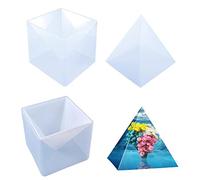 FIYSON Grand moule pyramide en résine époxy transparente, moule en silicone pyramide, moule en silicone pour résine époxy, moule en silicone pour plâtre, cire, savons