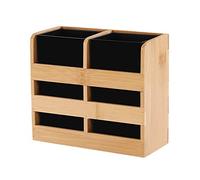FIYSON Porte-Couverts en Bois avec 2compartiments pour Ustensiles de Cuisine Rustique,Cuillère à Couteau,Spatule, Baguettes.Range Couvert Vertical, Organisateur de Support pour Cuisine (style1)