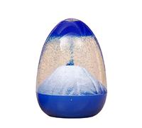 FIYSON Sablier Liquide Volcanique Oeuf Éruption Sablier Minuterie Creative Anniversaire Cadeau Décor À La Maison Mouvement Innovant Sablier Artisanat Verre Ornements Sablier,6x8cm (Bleu)