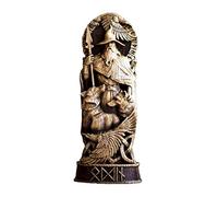 FIYSON Statue décorative Odin, Dieu Nordique, Bronze, Résine, Sculpture, Marron, 2896475031