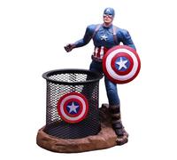 FIYSON Statues en résine personnages porte-crayons, boîte de rangement décorative pour bureau, ornement de bureau multifonctionnel, collections créatives de bureau, cadeau ornement Captain Spider-Man