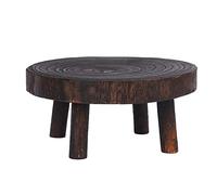 FIYSON Tabouret De Pot De Fleur, Tabouret Rond En Bois, Support De Plante D'intérieur, Massif Support De Pot De Fleur Pour Pots De Fleurs Et Plantes Succulentes Pour Intérieur Extérieur (L)