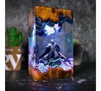 FIYSON Veilleuse 3D en résine époxy, article de marchandises sur le thème du film Star Wars, lampe de chevet avec câble USB et télécommande 16 couleurs, lampe de chevet multicolore, décoration d'art