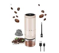 Fiyt Moulin à café électrique 1500 mAh avec charge de type C - Moulin à bavure réglable pour grains de café frais (B)