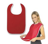Fiyuer Bavoir Adulte, Bavoirs pour Personnes âgées et Réutilisables Lavables, Repas Bavoirs pour Personnes âgées Hommes Femmes Adultes, Personnes âgées, Protection Vêtements Adultes (Rouge)