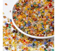 Fizdoqg 400 g de petites pierre précieuses de 7 à 9 mm pour enfants, mélange de mini pierres semi-précieuses colorées pour la décoration, cadeau d'anniversaire d'enfant