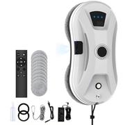 Fizuuye Robot Lave Vitre,5600Pa Robot Nettoyeur Vitre,Lave Vitre Automatique, avec Télécommande, Navigation Intelligente, Détection des Bords,10 Lavables,Laveur de Vitre pour Toutes Surfaces Lisse