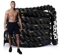 Fizyo Corde de Bataille Corde d'entraînement avec Embouts enduits pour entraînement de Force, d'endurance et de Coordination, Corde de vol Professionnelle pour l'exercice, (9m)