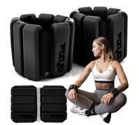 Fizyo Ensemble de poids réglable en silicone pour cheville et poignet, 2 pièces (0,45 kg) - Idéal pour le fitness, la course, le yoga, le Pilates, la piscine, la rééducation, les femmes, les hommes et