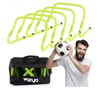 Fizyo Haies d'entraînement réglables - Set de 5 Haies Robustes pour Football, Soccer, Agility, Coordination, Fitness, Exercices Sportifs, entraînement Sportif, pliométrie - Vert