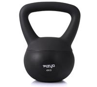 FIZYO Kettlebell Souple PVC avec Sable de Fer - Poignée Antidérapante, Poids pour Musculation, Fitness et Cardio, Entraînement à Domicile, Squats, Swing, Renforcement Musculaire, Noir, 4 kg