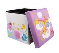 Fizz Creations Care Bears Cube sonore avec Haut-Parleur Bluetooth Rechargeable, siège et Rangement, câble USB Inclus, Produit sous Licence Officielle Care Bears
