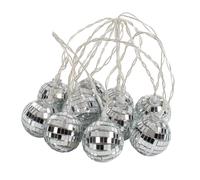 Fizz Creations Guirlande lumineuse boule à facettes disco. Comprend 10 mini boules à facettes LED multicolores sur une ficelle de 170 cm. Alimenté par pile. Décoration murale intérieure pour fête à do
