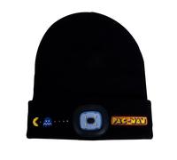 Fizz Creations Pac-Man Bonnet LED rétro avec lampe frontale rechargeable Noir Taille unique, noir, Taille unique