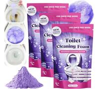 FizzClean FizzClean Lot de 3 nettoyants pour toilettes sans frottement, mousse FizzClean Insta-Action FizzClean pour toilettes propres et étincelantes sans effort, poudre anti-calcaire (3)