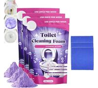 Fizzclean Nettoyant Pour Toilettes, 100g Fizzclean Toilet Cleaner, Mousse Wc Nettoyante Pour Toilettes, Poudre Moussante Anticalcaire Améliorée, Toilet Cleaner Pour Toilet Sans Contact, Avec Rag (3PC)