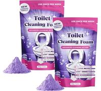 Fizzclean nettoyant pour toilettes, Fizz Clean mousse nettoyante pour toilettes, poudre moussante anticalcaire améliorée, poudre anticalcaire moussante nettoyante pour toilettes sans contact. (2pcs)