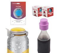 FizzKeeper Lot : 1 couvercle sous vide pour canette et 2 bouchons universels pour conservation de soda - Conservateur de gazéification de bière, scellant pour boissons gazeuses - Couvercles