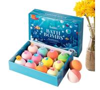 Fizzy Bath Toys- 12-Piece Ball Toy, Bathing Fun with Hidden Toys, Kids Bath Bombs, Bathroom Accessories, Bathroom Pack for Boys Girls Birthday Holiday Summer Travel Toilet Restroom Home