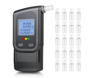Fizzyo Ethylotest Professionnel, Ethylometre Electronique avec 20 Embouts, Portable Alcotest de Haute Précision avec Mémoire Affichage Numérique Alcootest Électronique pour Usage Personnel Domestique