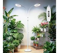 Fizzyo Lampe Horticole LED pour Plantes d'Intérieur, Lampe de Croissance | 2 Têtes 144 LEDs 6000K Lampe de Culture à Spectre Complet avec Minuterie 3/9/12 H, 10 Niveaux de Luminosité, Hauteur Réglable