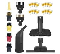 Fizzyo Lot de 14 Accessoires pour Nettoyeur Vapeur Kärcher SC1 SC2 SC3 SC4 SC5 Comprenant Buse Manuelle/Buse Incurvée/Buse Allongée/Grattoir à Vapeur/Brosse Ronde/Suceur Plat/Chiffon en Microfibre
