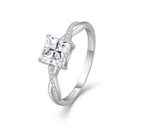 FJ Bague de Fiançailles Argent Sterling 925 Bague de Promesse Anniversaire Mariage Bijoux Cadeaux pour Femme Taille 54