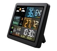 FJ3566M Smart Weather Station with Clock Temperature & Humidity Meter Large Color Screen Weather Clock Gauge with 1 Sensor