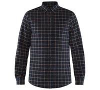 Fjällräven Chemise Övik Flannel – coton bio épais, manches longues, Dark Navy, taille L
