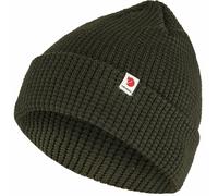 Fjällräven Onglet Chapeau Bonnet D'Hiver Tricoté Gaufre Motif Vert Foncé